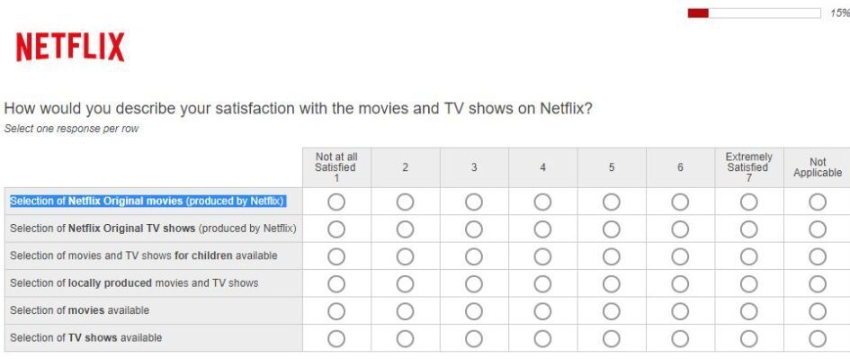 Netflix Customer Feedback Survey