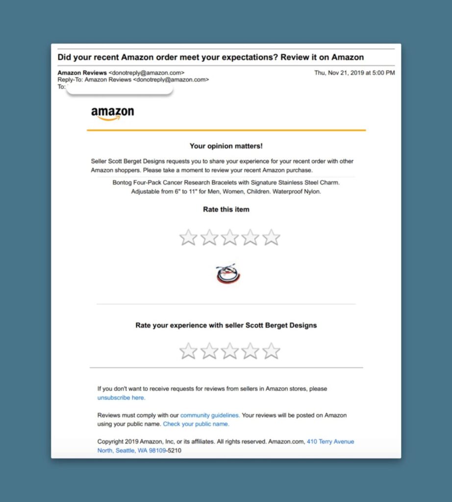 Create a winning Customer Engagement Strategy - Amazon feedback gathering